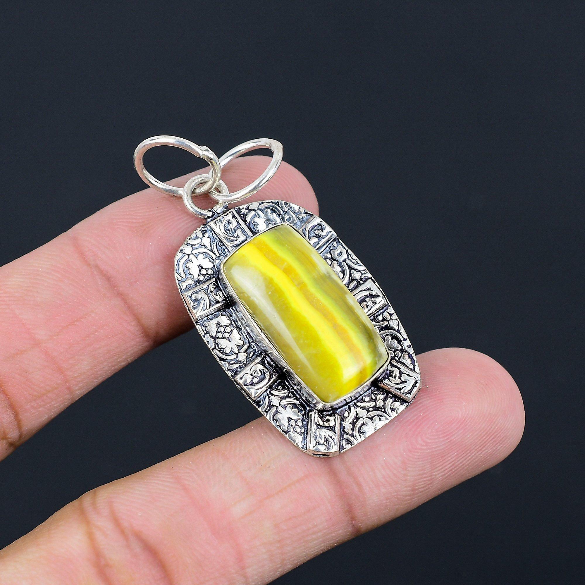 Daughters Day Deal Sterling Silver Natural Bumble Bee Jasper New Pendant Jewelry