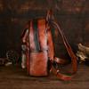 Johnature Mochila de couro feminina retrô com estampa de elefante, estampa de grande capacidade, bolsas de viagem para lazer