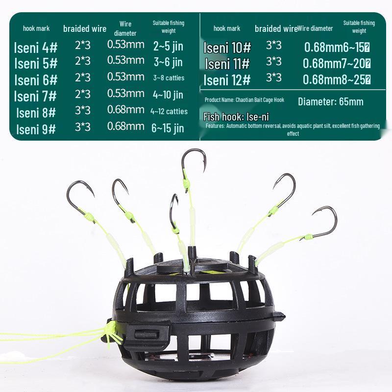Inverted Bait Cage Hook with Ise-ni Flip Plate for Surf Casting