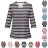 Women's Uniform Top Printed V-Neck 3/4 Sleeve with Single Pocket and Side Slit