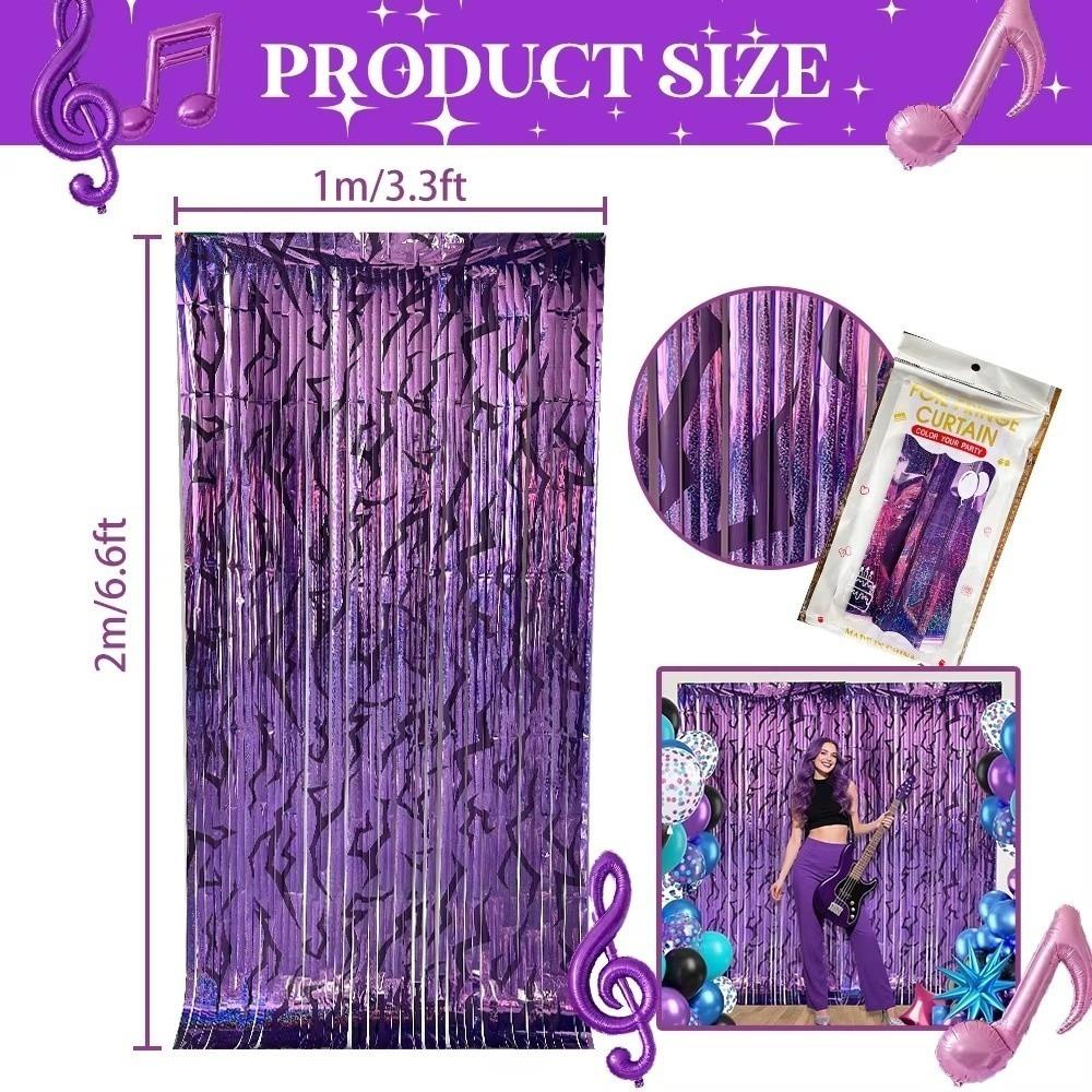Pop Music Theme Fringe Curtains 1*2m Backdrop Decorations  For Girl's Birthday