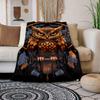 1 Eulenmuster-Decke, weiche, warme Kuscheldecke für Sofa, Büro, Bett, Camping und Reisen