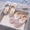 2025 Summer Bow Soft Sole Princess Shoes for Little Girls - Pearl Sandals for Dance