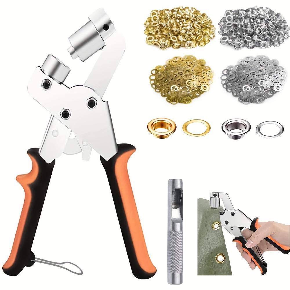 [DIY Kompletní sada děrovačky na očka] 200 ks 10mm kroužků Kompletní sada děrovačky na očka - Ideální pro DIY projekty z plachtoviny, umělé kůže a nepromokavé látky