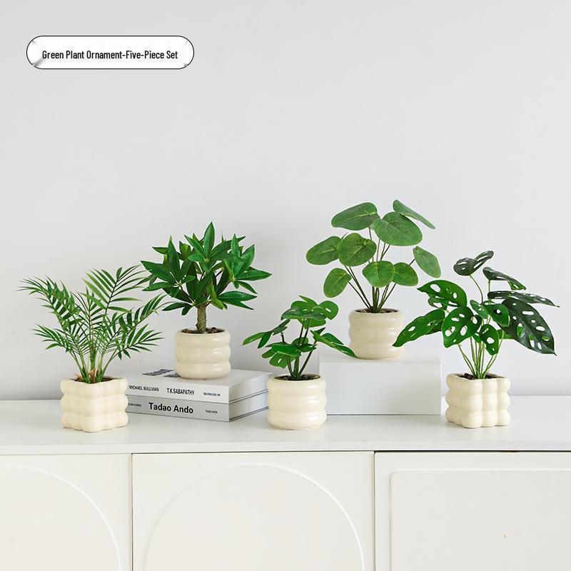 Nordic Indoor Desktop Bonsai: Artificial Green Plants for Office Decoration