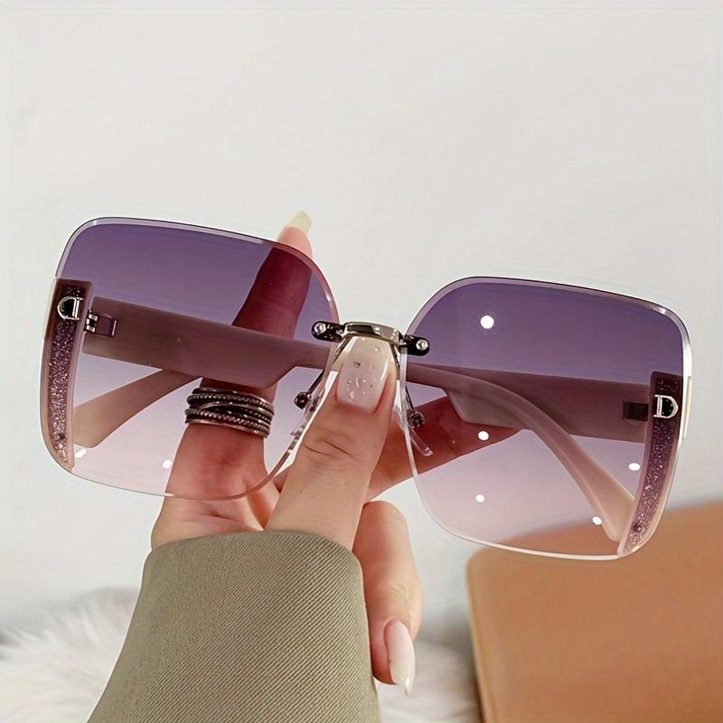 1Pc New Ins Style Natural Gradient Sunglasses With Oversized Frames For Women Versatile And Fashionable Uv Resistant Sunglasses