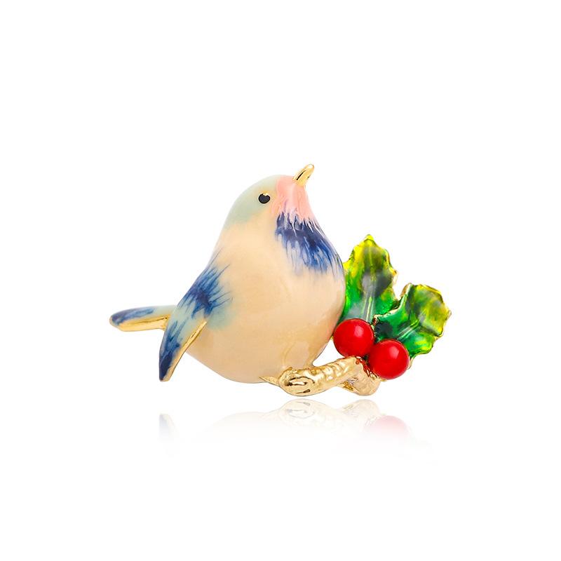 Cute Colorful Little Bird Animal Brooch Pin Badge Corsage Coat Accessories Christmas Gift