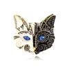 Rhinestone Cat Enamel Brooch Exaggerated Vintage Collar Pin Temperament Drip Oil Brooch  Decoration
