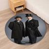 Sherlock Printed Round Rug Carpet Chair Rug Area Rug Entryway Doormats,for Office Chair Living Room Bedroom Kitchen Room.