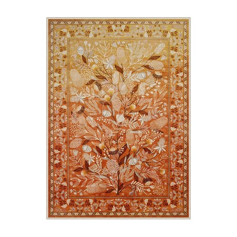 

Ковер для гостиной Нескользящий Мягкий Машинная стирка Коврик для пола Зеленый Растение Цветок Ковер для спальни Большого размера Коврики для украшения дома 50x80cm