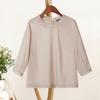 ZANZEA Women Casual Round Neck Solid Color Loose 3/4 Sleeve Blouse
