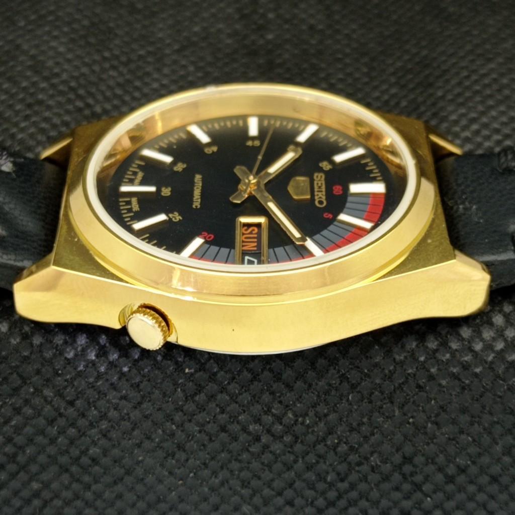 REFURBISHED VINTAGE SEIKO 5 AUTO 6309A JAPAN MENS DAY/DATE BLACK WATCH A309512-9 Seiko-a309512-1