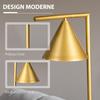 Floor Lamp for Living Room In Steel with Adjustable Conical Lampshade Marble Base 40W 35 X 26 X 153 Cm Gold