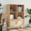 VidaXL SENJA Bookcase Rattan Look Brown Solid Pine Wood 358061