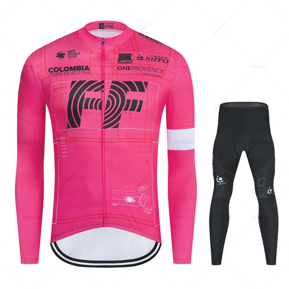 Cycling Jersey Set for Men, Bib Pants, Long Sleeve, Bicycle Clothing, MTB Bike Jersey, Uniform, Spring, Autumn, New