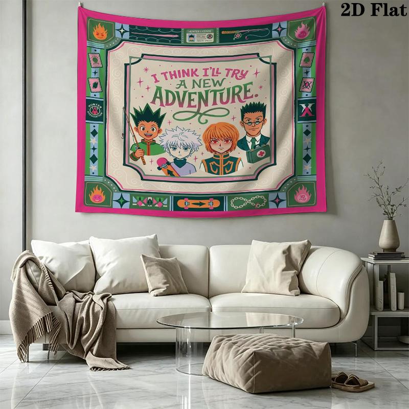 Hunter X Hunter Wall Tapestry Aesthetic Wall Hanging Printed Fabric Blanket Decorative Tapestries For Bedroom Living Room Home Decor