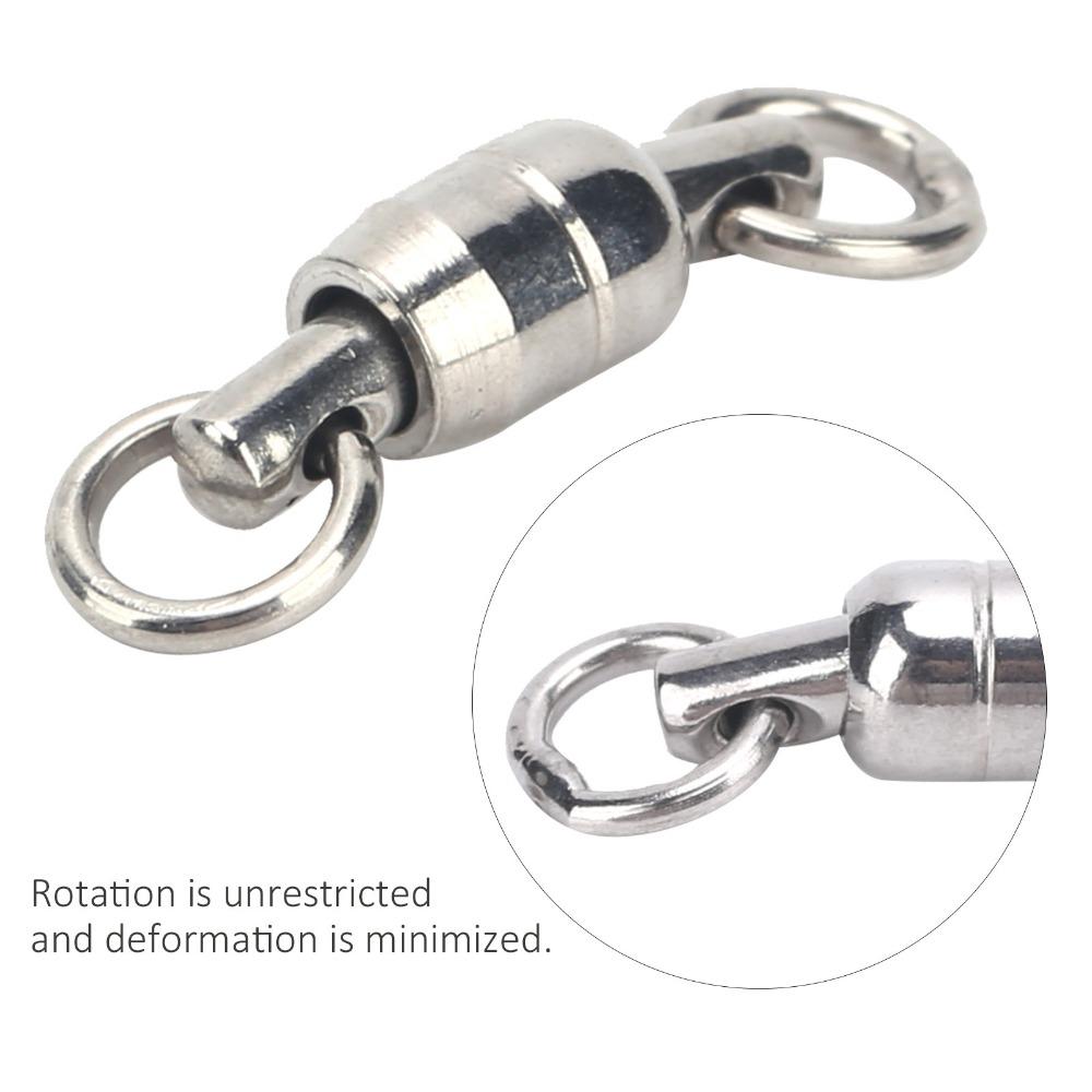 30PCS TwoWay Bearing Rotation Ring Dual Ball Fishing Connector Fishing Swivel Fishing Accessories