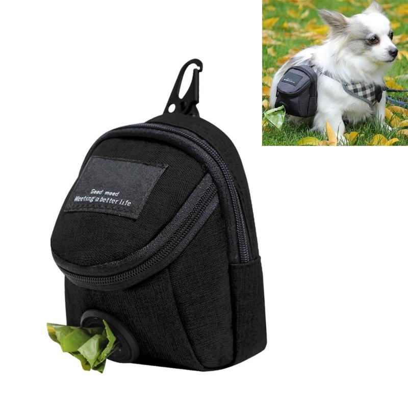 Oxford Fabric Pet Waste Bag Dispenser With Treat Pocket For Dog Convenient Clip On Design Outdoor Walking Essential