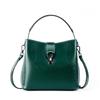Oil wax leather wide shoulder strap versatile portable large-capacity women's messenger bag new leather bag women's premium bucket bag