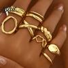 Slimming Hand Ring 1 Set Stackable Rings V-Shaped Geometric Finger