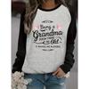 Graphic Printed Raglan Sleeve Women's Autumn and Winter Long Sleeve T-Shirt