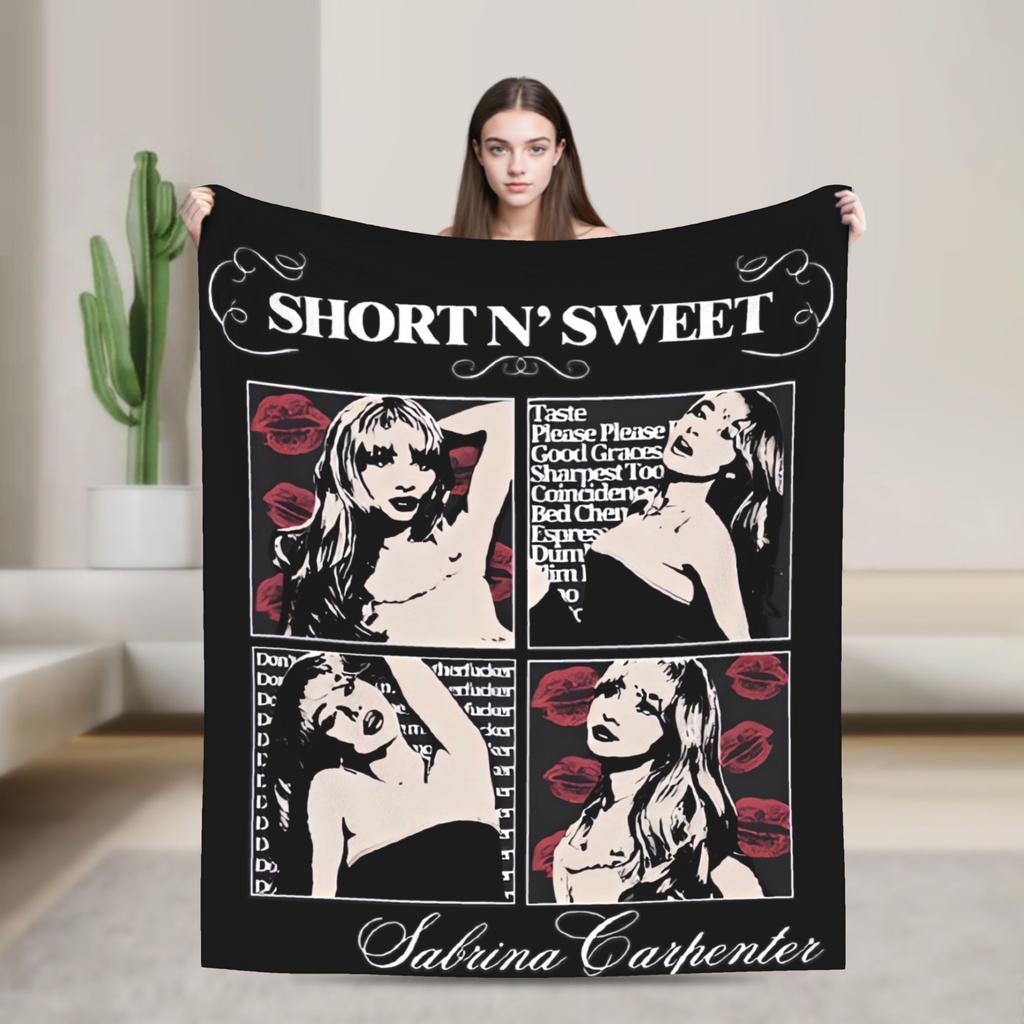 Sabrina Carpenter Zpěvačka Deku Kvalitní Teplá Měkká Ložní Přikrývky Zimní Dekorativní Ložnice Street Trend Přehoz