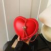 Minimalist High-End Feel Street Chain Crossbody Bag Ins Trend Heart Lipstick Bag Personality Small Square Bag