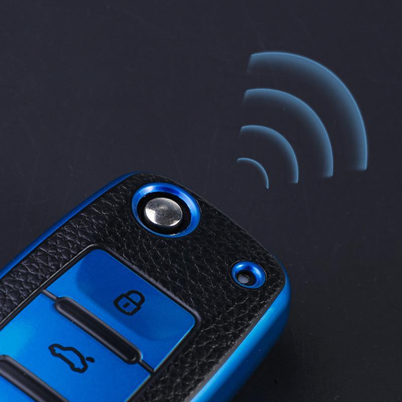 3 Buttons Key Case for Volkswagen Polo Tiguan Passat Golf Jetta Lavida Tpu Leather Protection Shell Bag for Skoda Octavia Seat