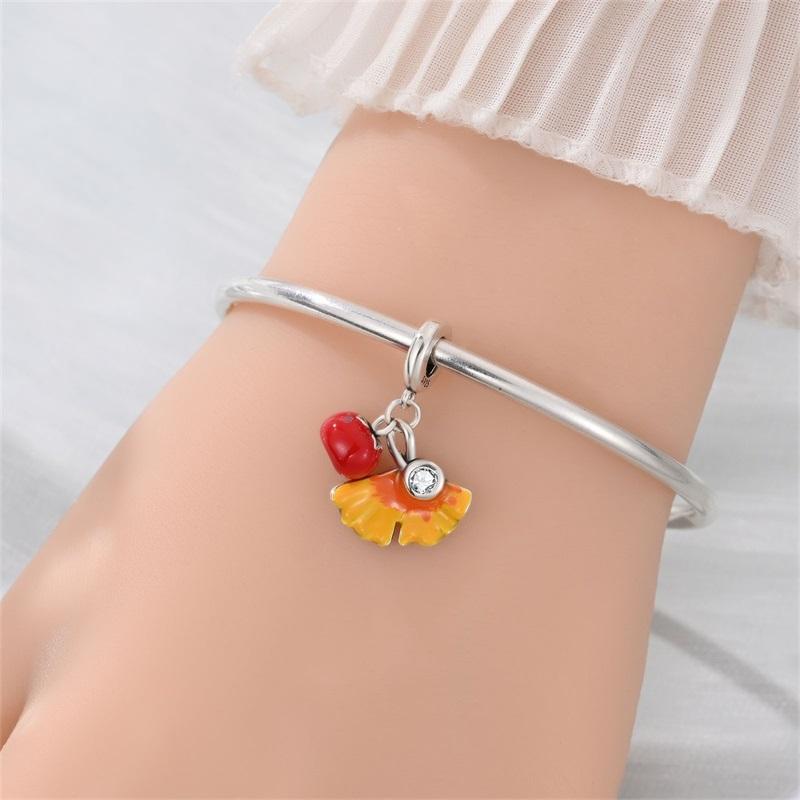 Herbst Kupfer Ahornblatt Anhänger Perlen Ohrringe Igel Anhänger Passend für Original Armband Halskette DIY Feiner Schmuck Geschenk