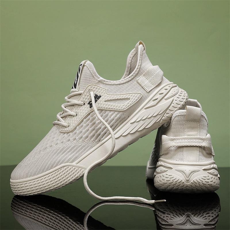 2025 Designer Men Casual Sneakers Sports Shoes Brand Lace Up Loafers Knitted Mesh Breathable Shoes for Men Mesh Rubber