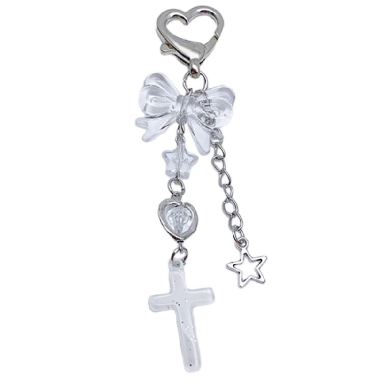 Beaded Phone Lanyard Wrist Strap Bow Butterfly Beads Phone chain Keychains Decor 1