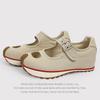 Fashion Color Matching Velcro Sports Casual Mary Jane Shoes Women'S Spring Hollow Flat Bottom Shallow Mouth German Training Single Shoes