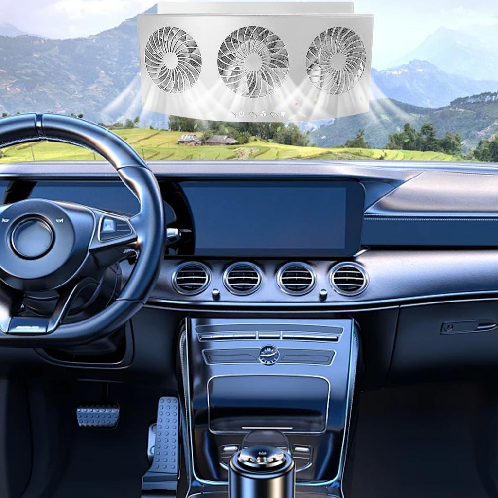 Car Ventilation Fan 4000rpm 60W 2 Gears Strong Wind 3 Fans USB Car Window Exhaust Fan Vent Fan for Vehicle