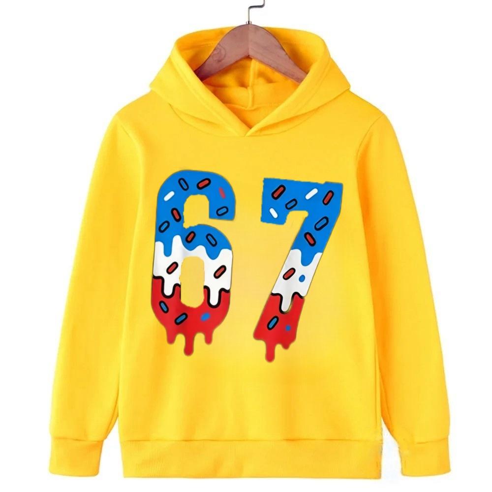 Spring Autumn 67 Children's Hoodie Kids Casual Boys Girl Pullover Fashionable and Funny Comfortable Sweatshirt Hoodies Coat