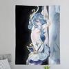 Genshin Impact Odette Spessiva Anime Tapestry Hippie Flower Wall Carpets Dorm Decor Wall Hanging Home Decor