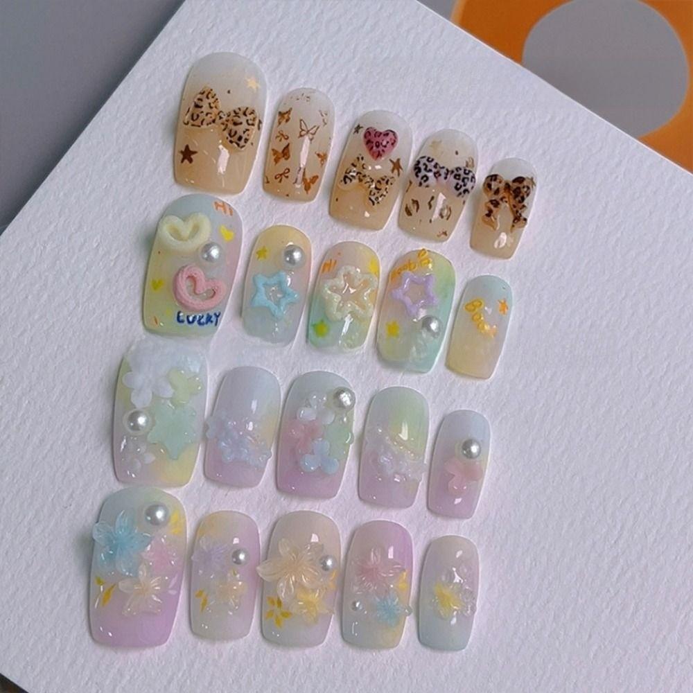 6 Grids Nail Art Decorations Bow Flower Nail Charms Cute Bow Flower Nail Charms DIY Maicure