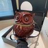 Personality and Creativity Owl Small Bag Women's 2025 New European and American Fashion Ins Net Red Chain Crossbody Small Round Bag