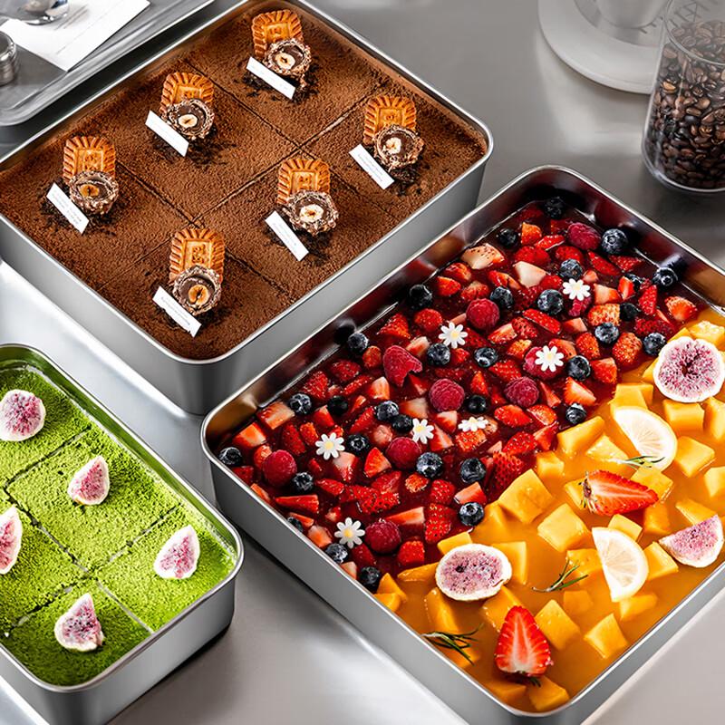 Jiekainuo 3-Piece Stainless Steel Tiramisu Mold & Food Storage Set