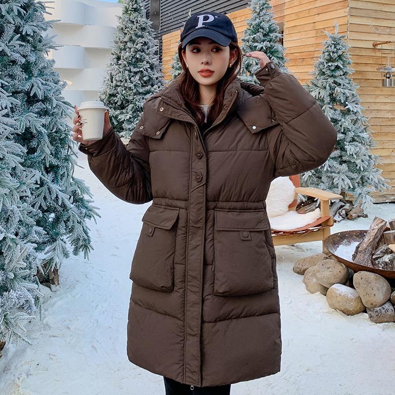 2025 New Winter Fashion Women Long Down Cotton Coat Loose Korean Style Warm Jacket Trendy