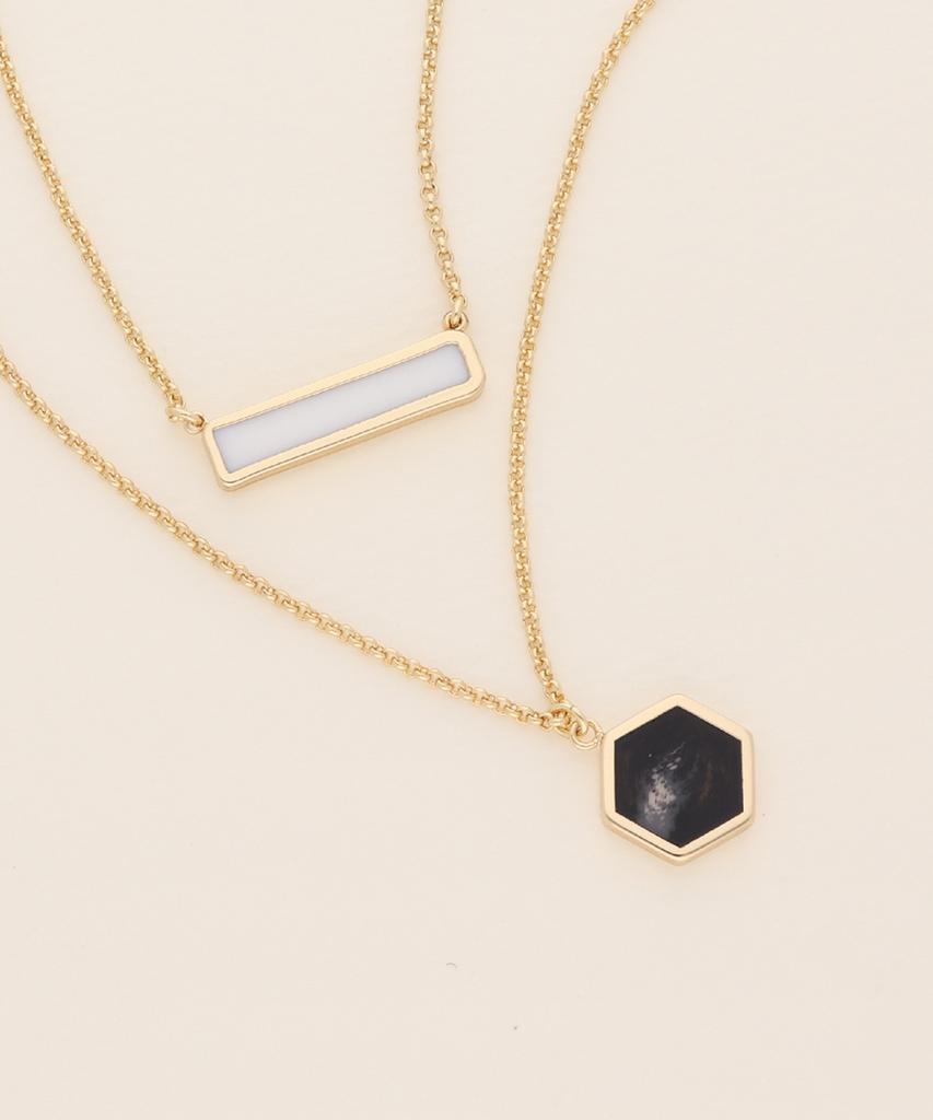 Rita Monica Formica Layered Necklace Hexagon