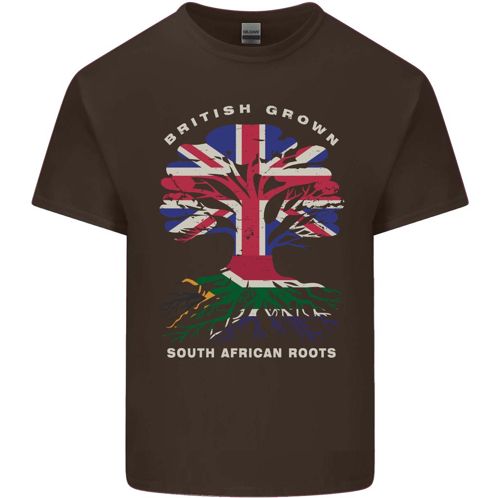 Britisch Angebaut Südafrikanische Wurzeln Afrika Flagge Unisex Leichtes Baumwoll-T-Shirt