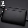 PLAYBOY Men's Clutch, Large Capacity, Soft Leather Wallet, Envelope Handbag