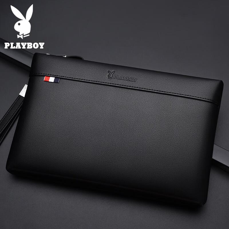 PLAYBOY Men's Clutch, Large Capacity, Soft Leather Wallet, Envelope Handbag
