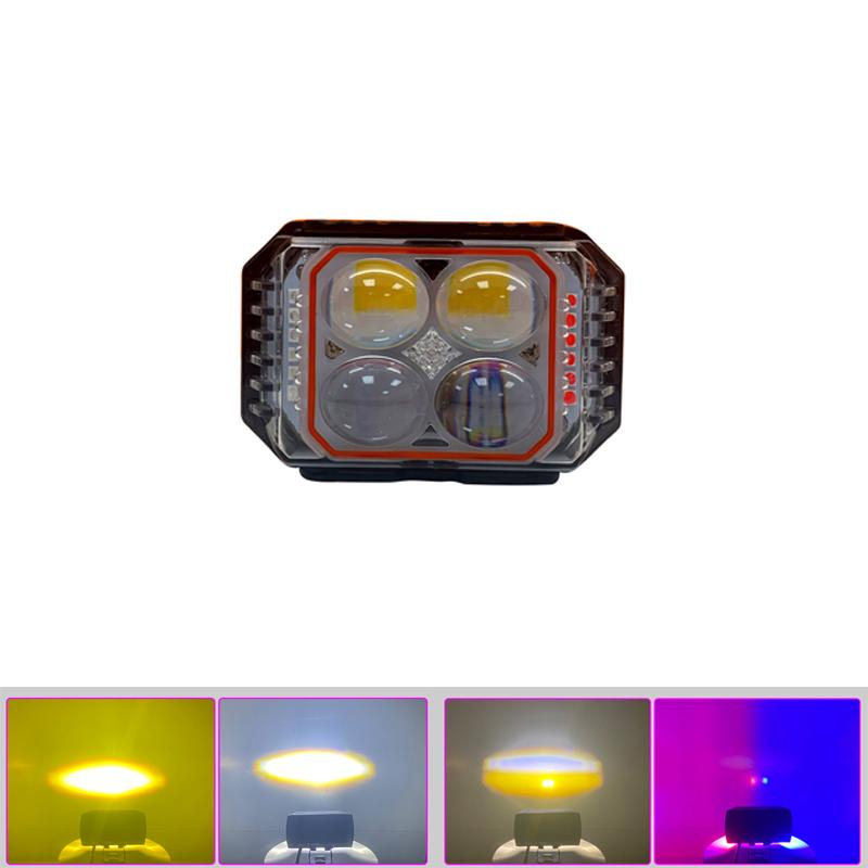 

4-х линзовый светодиодный фонарь для мотоцикла, мини-фары, противотуманные фары, прожекторы для скутера trk 502x suzuki ltz 400, аксессуары для мотоциклов 1pcs