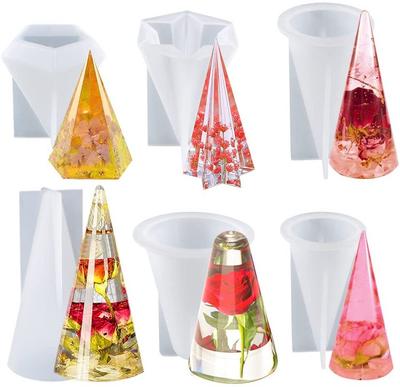 Ring Cone Resin Silicone Molds DIY Rings Holder Pyramid Epoxy Casting Candle Mold Jewelry Display Stand Wedding Decor