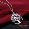 Lebensbaum Kristall Rund Kleiner Anhänger Halskette 925 Sterling Silber Schmuck Halskette Elegant Damen Schmuck Geschenk Drop Shipping