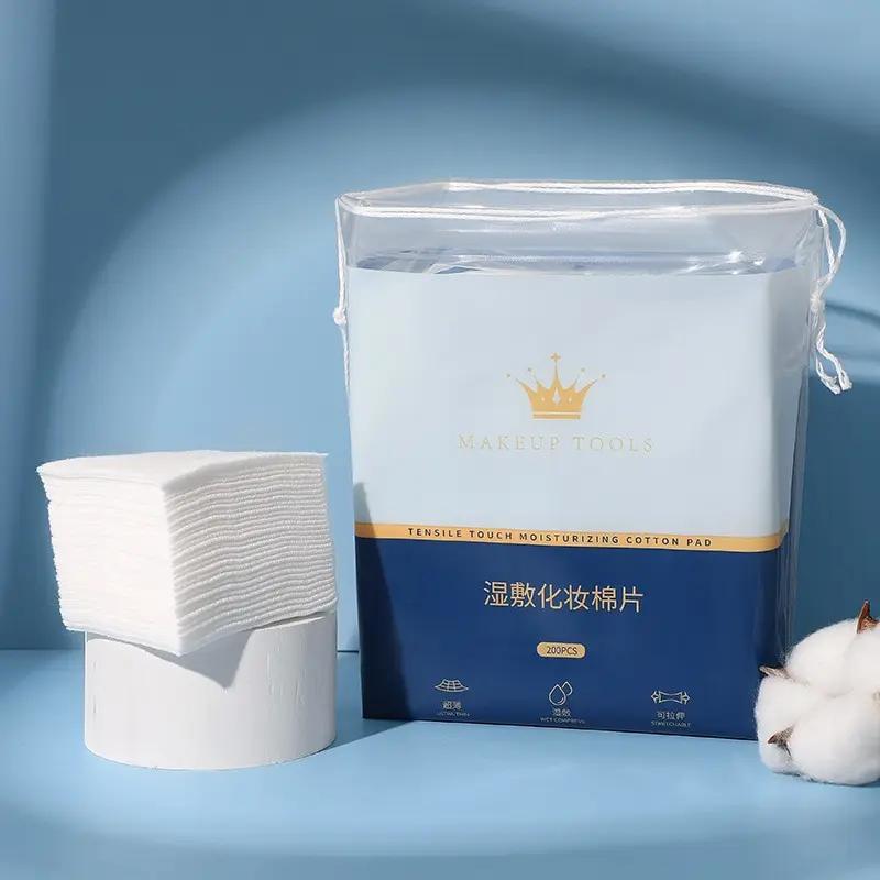 

200 шт. влажных хлопковых эластичных одноразовых ватных дисков для снятия макияжа, хлопковая часть, дышащая бумажная маска для лица 200pcs