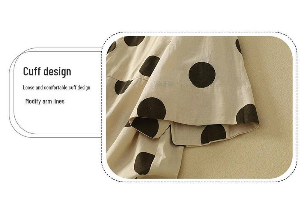Plus Size Women's Polka Dot Retro Slimming Top – Short-Sleeved, Loose-Fit Summer Shirt