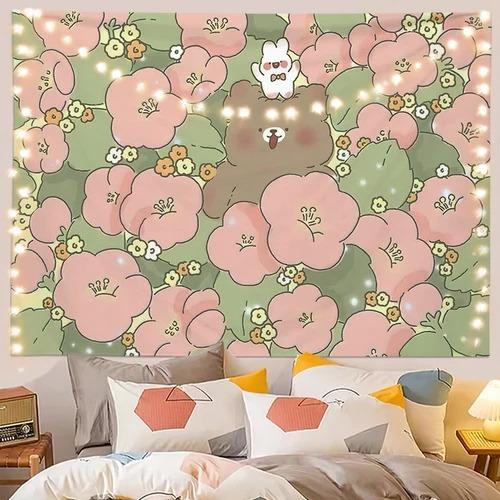 

Джунгли Животное Вечеринка Мультфильм Медведь Кролик Подвесная Ткань Домашнее Настенное Украшение Гобелен Спальня Гостиная Гобелен 230x180cm