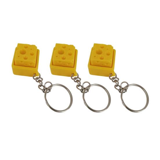 1/2/3/5Pcs 3D Printed Cheese Fidget Relief Cheese Keyboard Keychain Stress Decompression Button Clicker Sensory Fidget Toy